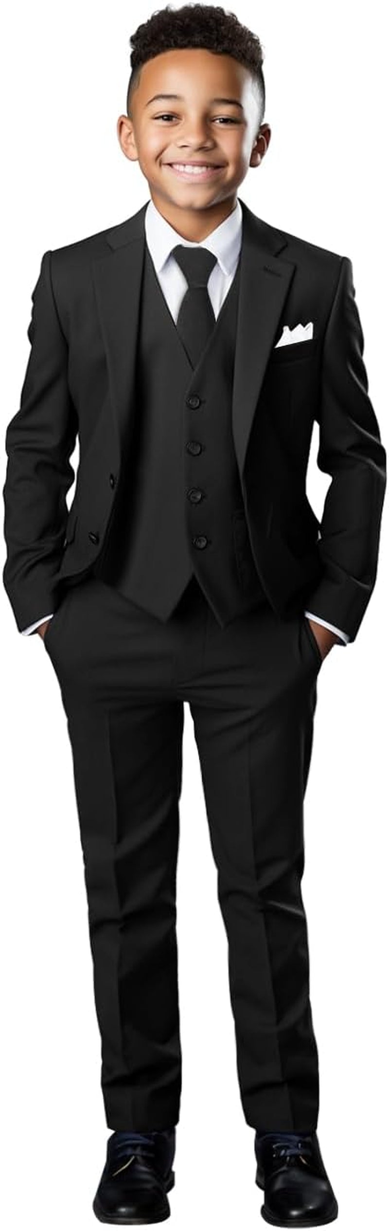 Boys Formal Suit Set 5 Pieces Slim Fit Ring Bearer Outfit
