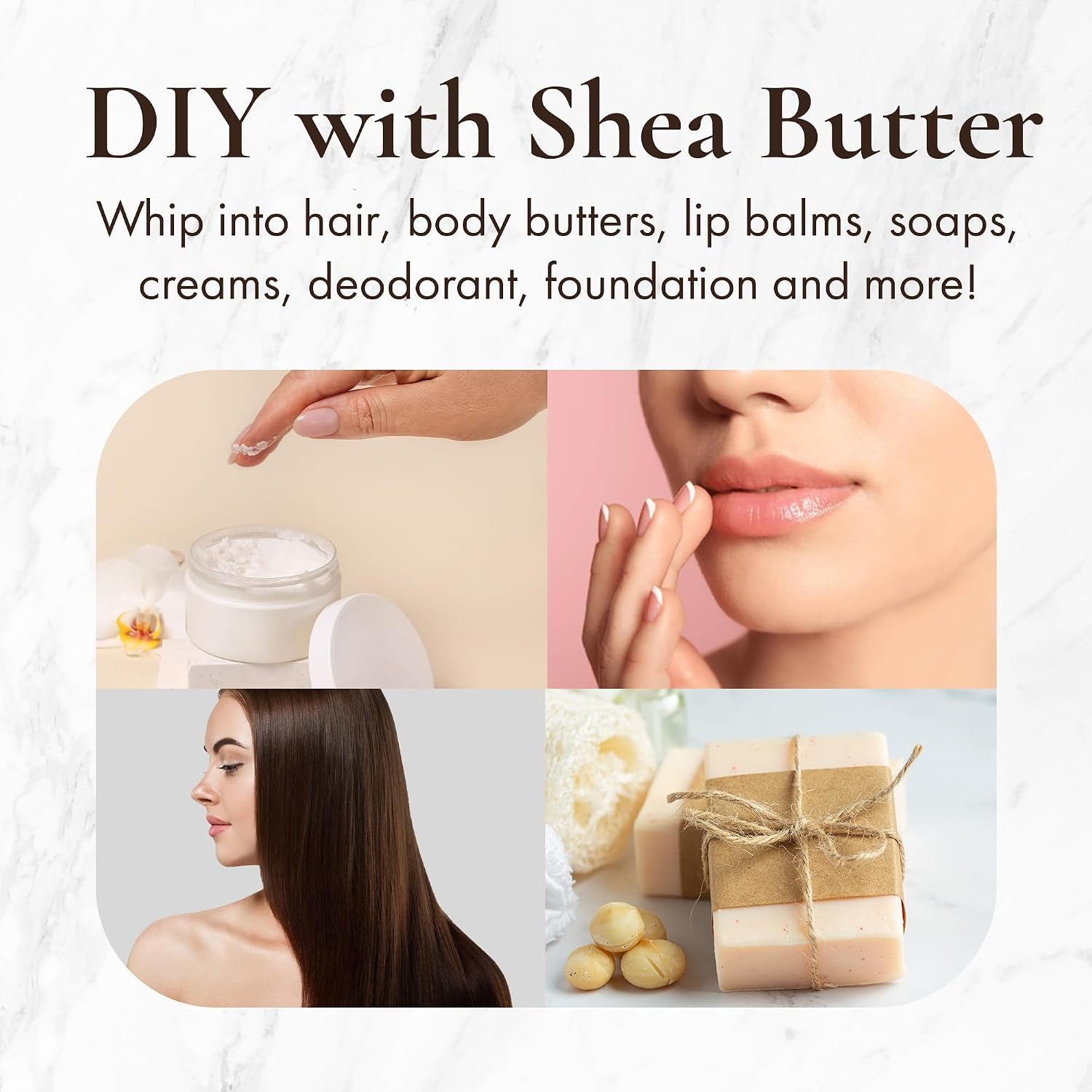 Raw African Shea Butter from Ghana, 100% Pure Unrefined Grade a Yellow Shea Butter for Skin & Hair, Deep Moisturizing Body & Hair Butter – 14 Oz
