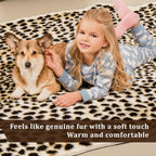 Oversized Cheetah Print Rug, Large Leopard Rug 6.2X8.2 Feet Faux Animal Print Skin Cheetah Area Rug for Bedroom Living Room Animal Fur Hide Rustic Antelope Deer Multicolor