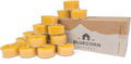 Tea Light Candles, Raw Yellow, Clear Cups, 24 Pack | 100% Pure Natural Bees Wax, Unscented, Paraffin & Soy Free, 5 Hour Burn Time, Made in USA