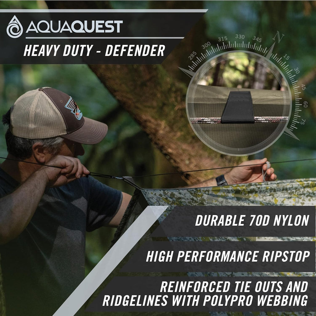 Defender Tarp – Heavy-Duty Waterproof (20,000 Mm) Seam-Taped Rain Fly for Camping, Bushcraft & Survival