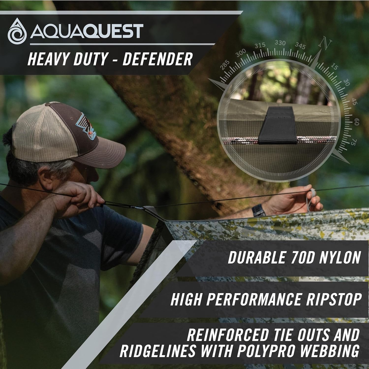 Defender Tarp – Heavy-Duty Waterproof (20,000 Mm) Seam-Taped Rain Fly for Camping, Bushcraft & Survival
