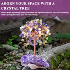 Amethyst & Citrine Crystal Tree with Cluster Base Tree of Life 5-6 Inch | Décor Shelf Bedroom Birthday Gifts for Women, Sister Gift Birthday Gifts for Mom Cute Home Office Decor Housewarming Present