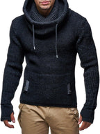 Men’S Knitted Pullover | Long-Sleeved Slim Fit Shirt | Basic Longsleeve Sweatshirt with Shawl Collar for Men