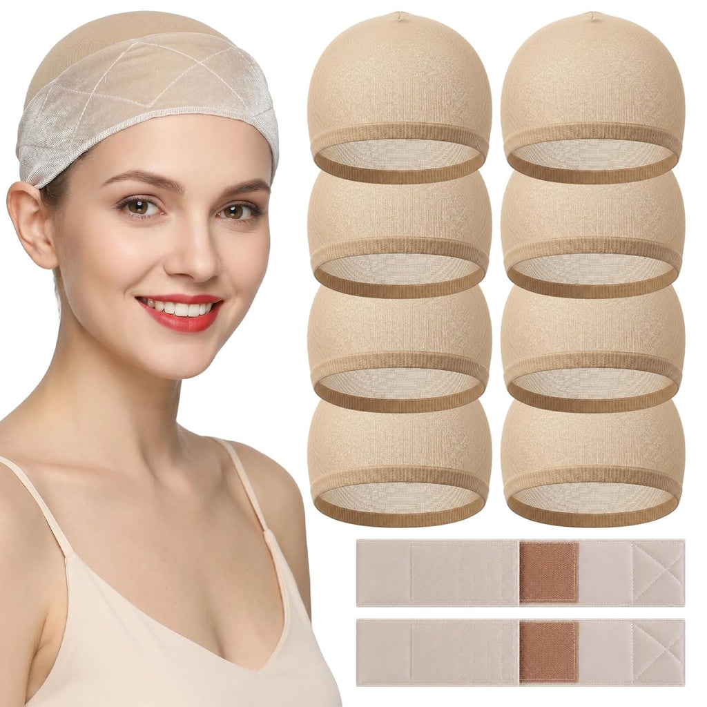 10 Pcs Wig Grip Band - Velvet Wig Grips | Adjustable Headband No Slip Edge Saver Stay Put for Women (Beige)