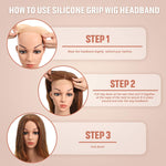 2 Pieces Adjustable Silicone Wig Headband Fix Non Slip Wig Bands Seamless Grip Strong Holder for Men Women Sports Yoga (Light Brown)