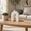 Marble Horseshoe Tabletop Decor White, Contemporary, 5" L X 2" W X 6" H
