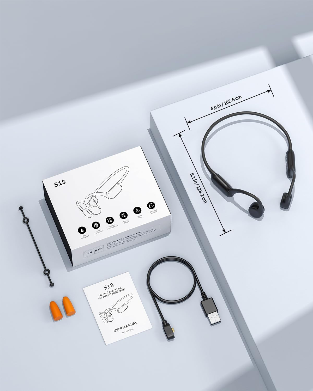 Bone Conduction Headphones, IPX8 Waterproof Swimming Headphones | Open Ear Earbuds with 32GB Memory, Switch to MP3 Mode Underwater, AI Music Generation, 8H Playtime Bluetooth 6.0 for Running