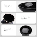 Ceramic Elevated Cat Bowls - 6.2 Inch Extra Wide Raised Cat Food and Water Bowl Set for Indoor Cats, Whisker-Friendly Ceramic Cat Dish for Elder Big Cats & Small Dogs,Black,2 Pack
