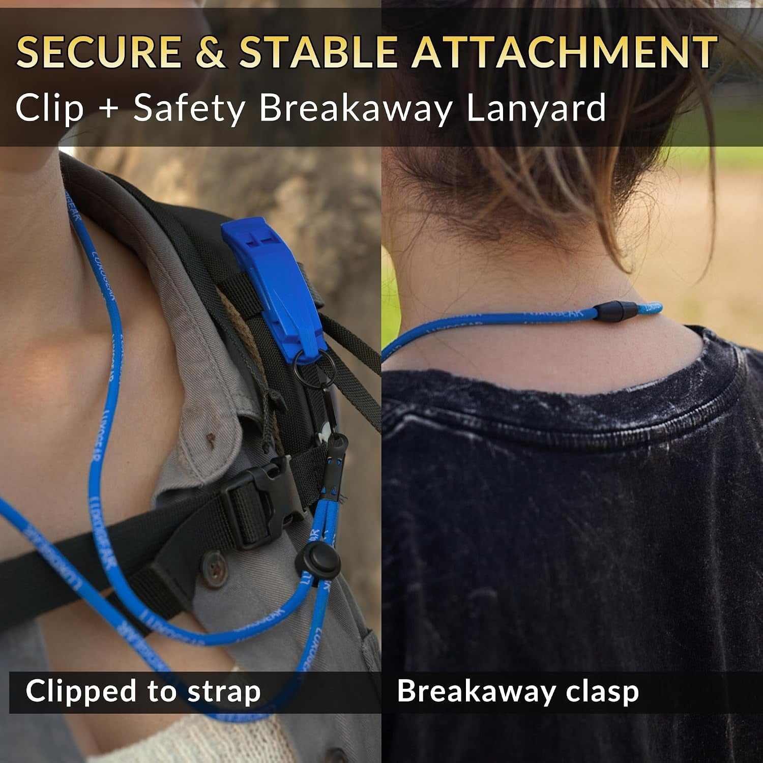 Blue Whistle (2-Pack) 120Db Loud Safety & Emergency Whistle with Lanyard and Breakaway Clasp for Hiking, Kayak, Boat, Personal Safety, Travel, Emergency Kits