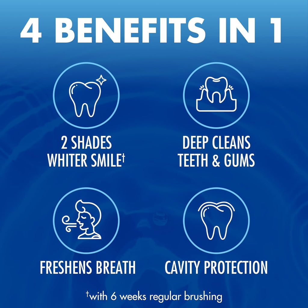 Advance White Toothpaste, Clean Mint Flavor, Stain Defense Technology, 6 Ounce (Pack of 4)
