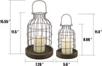SB-5393C 2PC Wire METAL CLOCHE SET, Set of 2, Brown