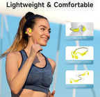 Bone Conduction Headphones Bluetooth 5.4, Open Ear Headphones with Mic, Wireless, 10H Playtime, IPX5 Waterproof Sports Headphones (Yellow)