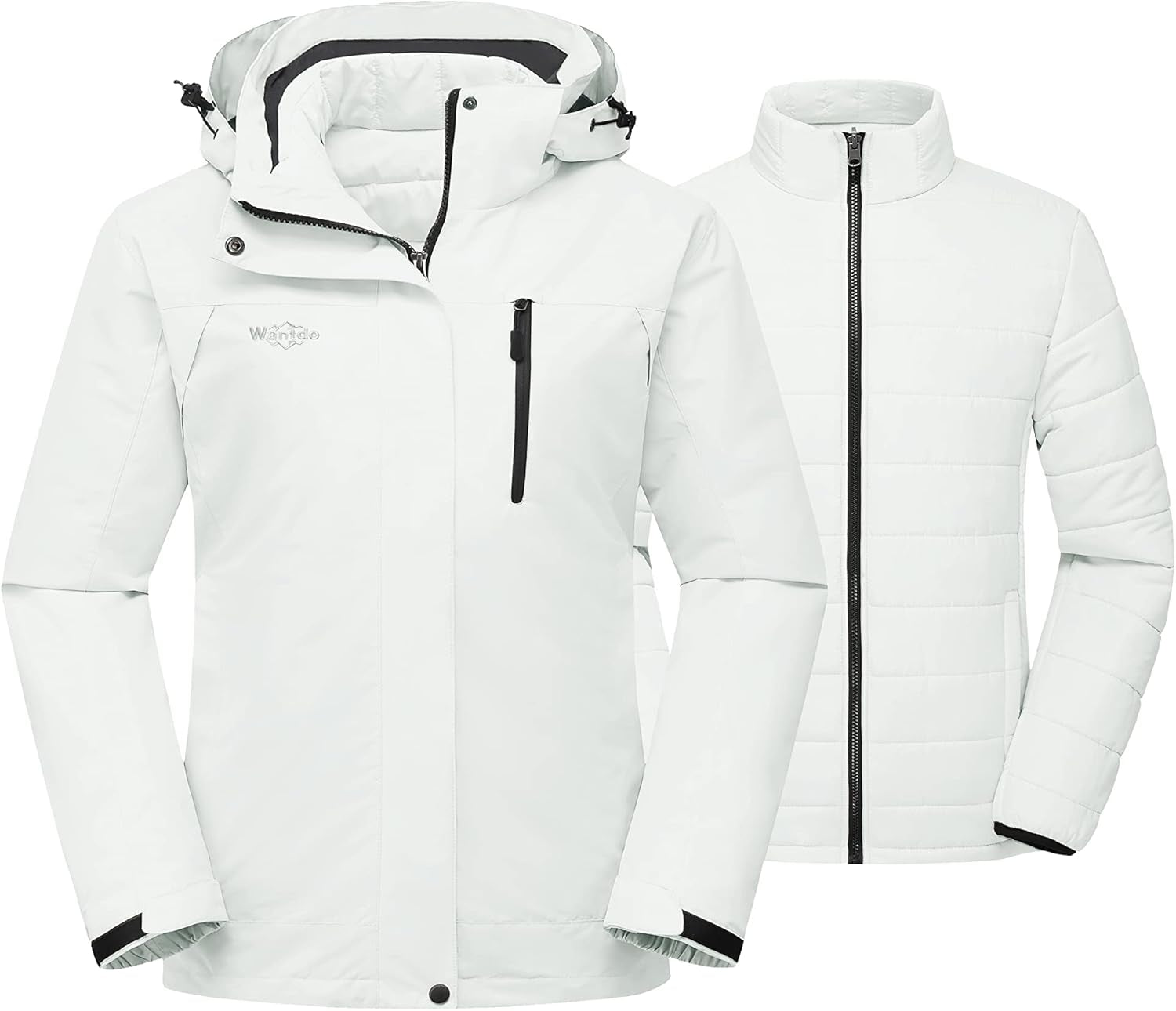 Women'S 3 in 1 Ski Jacket Cotton Padded Liner Winter Coat | Classic Simple Style Matches Various Daily Outfits