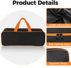 Grill Utensil Storage Bag for Outdoor Grilling, 20 X 6 X 5 In, Black | 1680D Oxford Fabric, Large Capacity Grill Tool Storage Bag, Accessories Storage Compatible with Blackstone Griddle