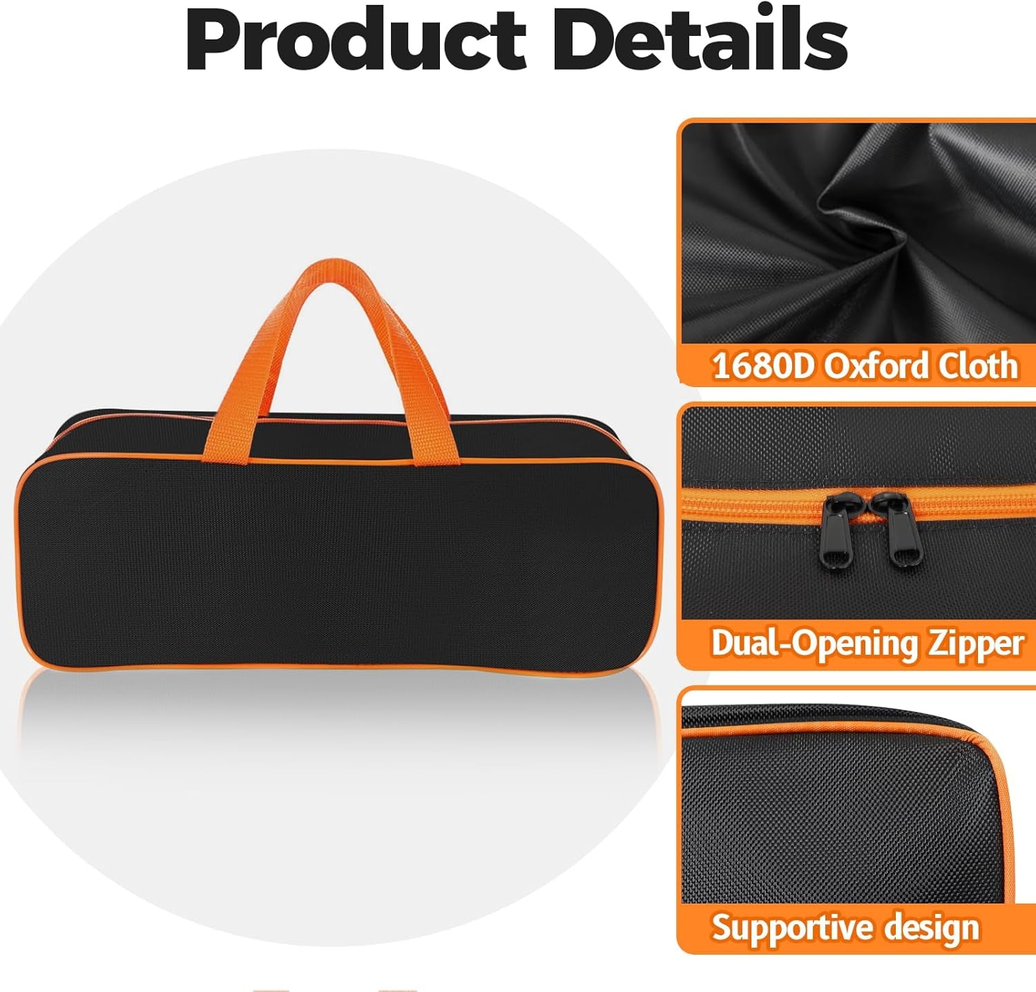 Grill Utensil Storage Bag for Outdoor Grilling, 20 X 6 X 5 In, Black | 1680D Oxford Fabric, Large Capacity Grill Tool Storage Bag, Accessories Storage Compatible with Blackstone Griddle