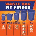 Ultra Strong 13 Gallon Trash Bags, Tall Kitchen Trash Bags, White, Fabuloso Scent, 80 Bags