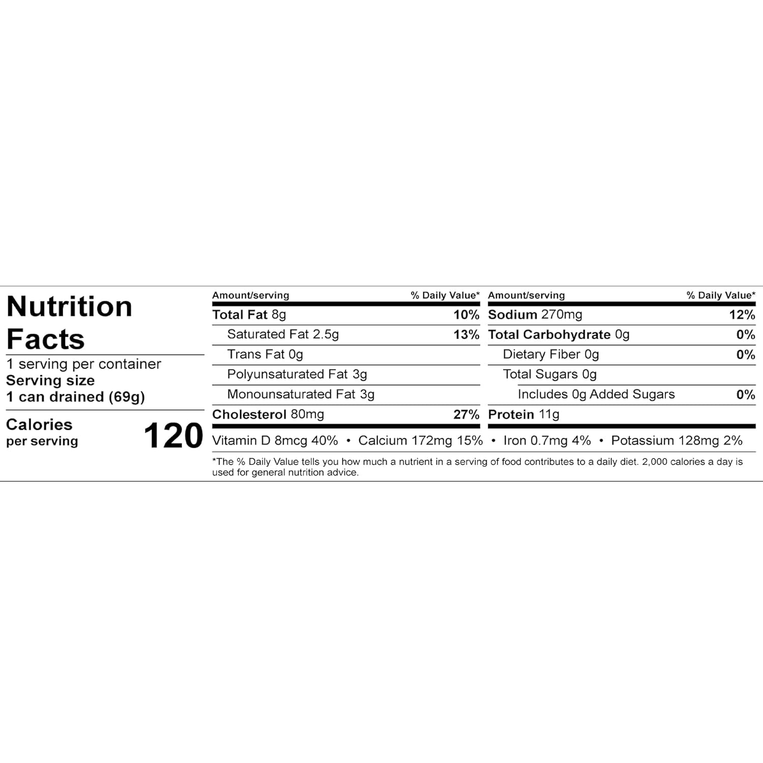 Sardines in Water, 3.75 Ounce Cans (Pack of 18), Wild Caught Canned Sardines