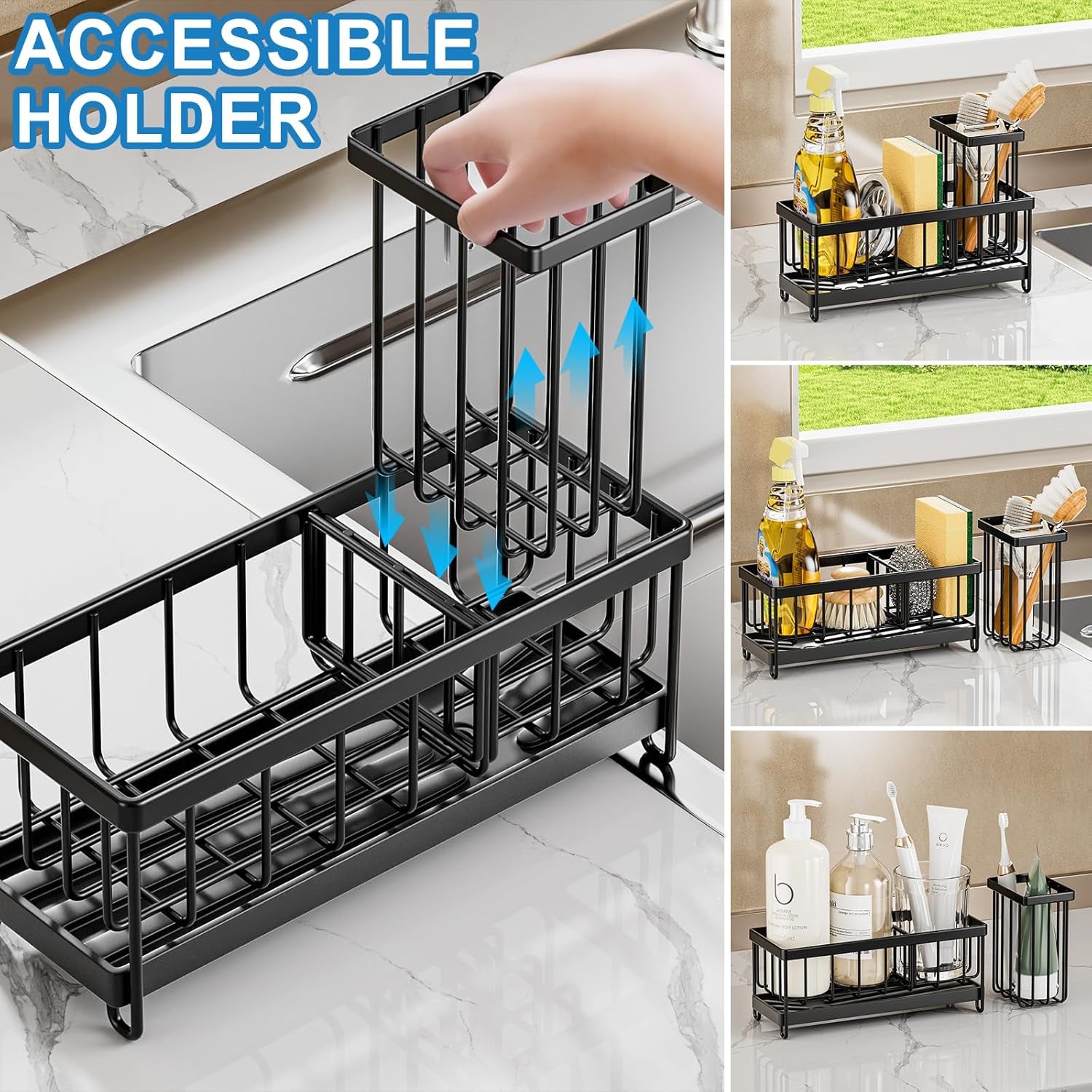 Sponge Holder for Kitchen Sink - Sink Organizer and Caddy for Home and Kitchen Storage Organization