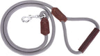 Dog Leash with Genuine Leather Connection/Handle, 4/5/6 FT | Rope Leash, Heavy Duty 360° Swivel Metal Clasp, for Small Medium & Large Dogs