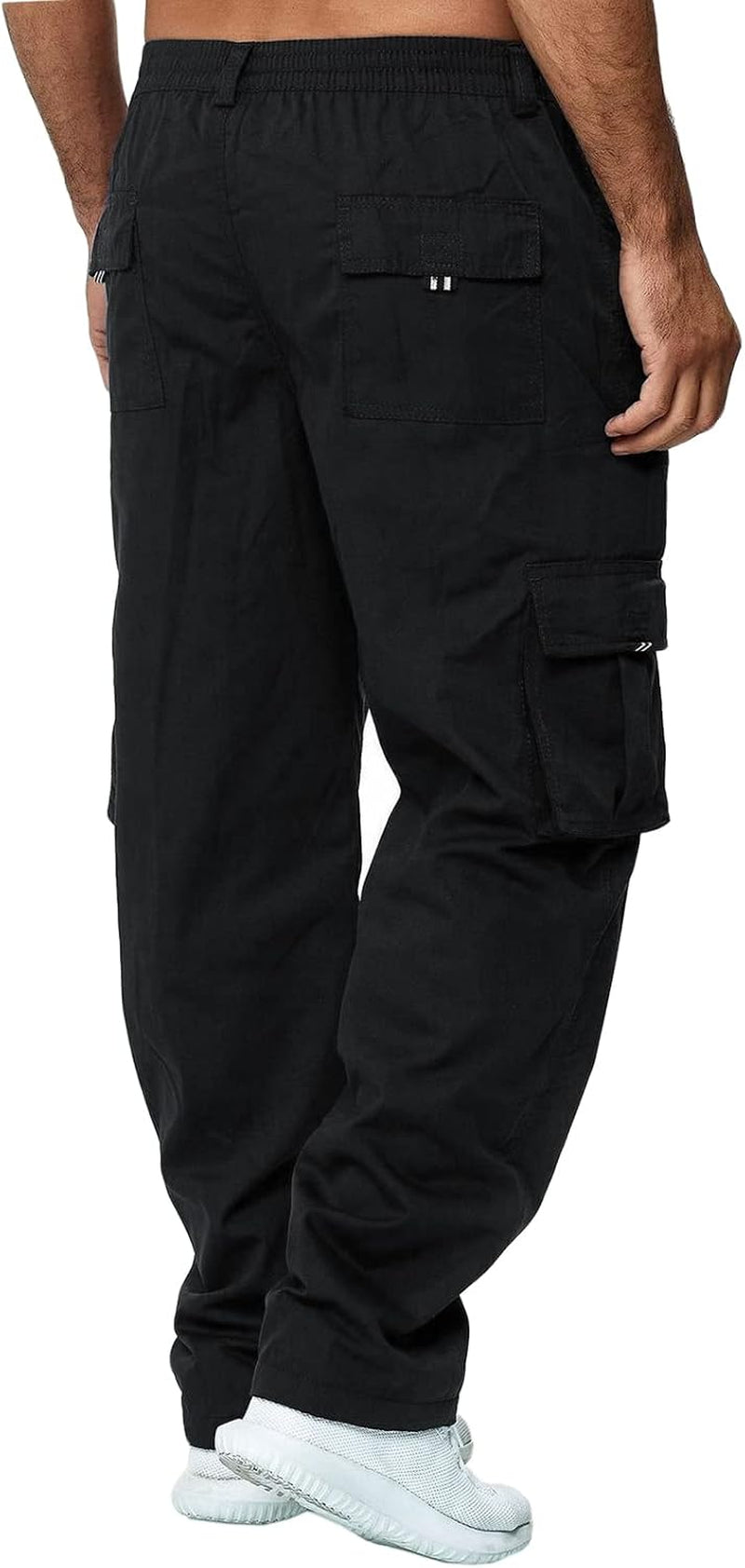 Men'S Cargo Pants with Pockets Cotton Hiking Sweatpants Casual Athletic Jogger Sports Outdoor Trousers Relaxed Fit
