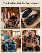 Men'S Suede Memory Foam Moccasin Slippers Warm Lining House Shoes | Gifts,Non-Slip,Breathable,Indoor and Outdoor,Lightweight,Supportive,Chic Bow Detail