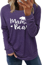 Womens Crewneck Sweatshirt Casual Loose Fitting Tops Long Sleeve T Shirt