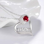 Birthday Gifts for Women 925 Sterling Silver Mom Necklace August September Birthstones Necklace Peridot Blue Sapphire and More Stones Jewelry for Her Love Heart Pendant Necklace