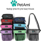 Dog Treat Pouch, Pet Treat Pouch for Training, Dog Walking Bag Holder for Kibbles, Pet Food Toy, Dog Trainer Essentials Supplies, Poop Bag Dispenser, 3 Ways to Wear (Heather Gray)