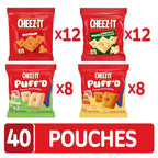 Cheese Crackers, Baked Snack Crackers, Lunch Snacks, Variety Pack (40 Pouches)