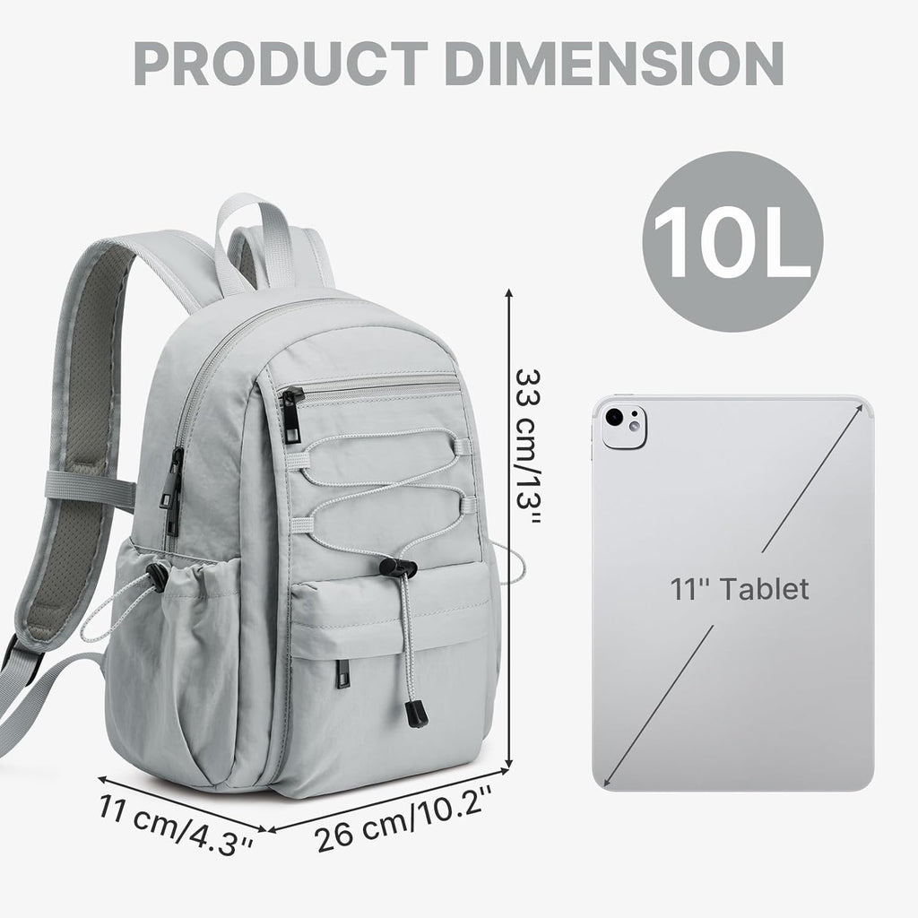 10L Small Hiking Backpack for Women Men | Mini Lightweight Travel Casual Daypack, Water Repellent Fabric, Fits 11" Tablet