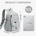 10L Small Hiking Backpack for Women Men | Mini Lightweight Travel Casual Daypack, Water Repellent Fabric, Fits 11" Tablet