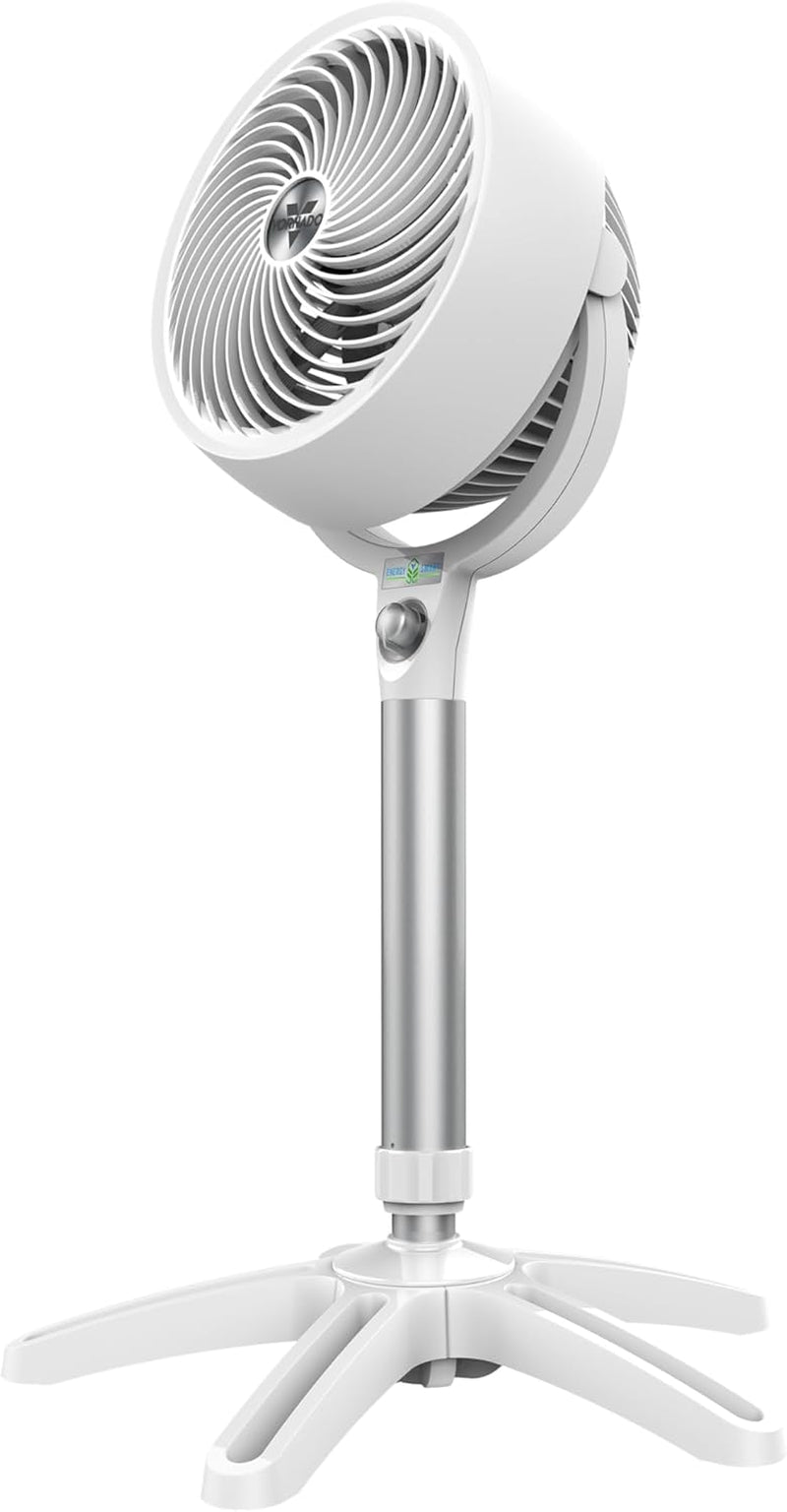 683DC Energy Smart Medium Pedestal Air Circulator Fan with Variable Speed Control,White