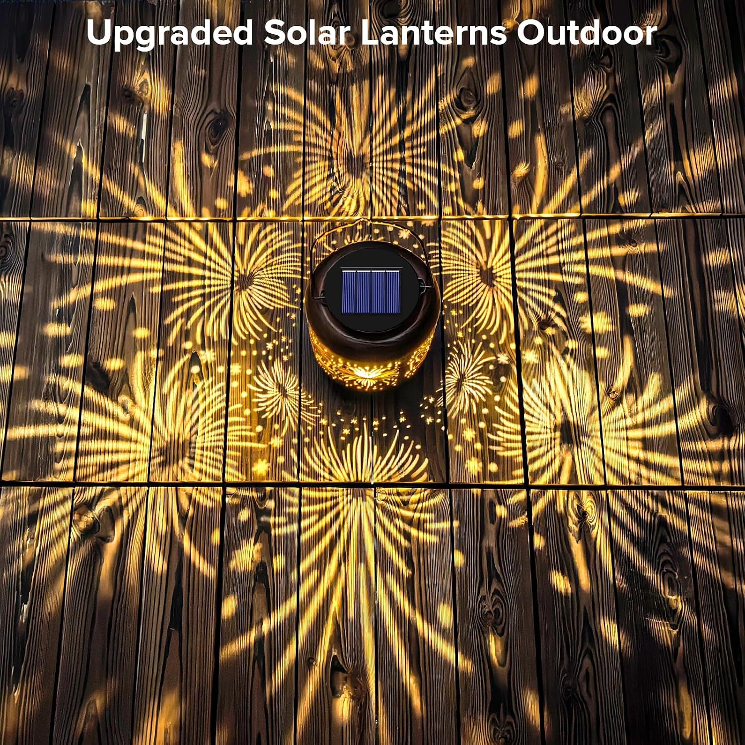 Solar Lanterns Outdoor Waterproof - Hummingbird Solar Lights for Garden, Hanging Metal Lantern Decor for Patio, Yard - Christmas Mothers Day Gifts for Women, Mom, Grandma (Fireworks, 1)