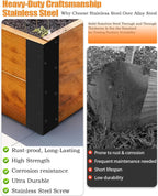 Stainless Steel Raised Garden Bed Corner Brackets, 4 PCS, 11" X 3" X 3" | Rustproof & Corrosion Resistance Garden Bed Supports 20"-24" Beds, Connectors for Vegetable Planter Garden, 11" X 3" X 3"