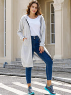 Womens Long Zip up Hoodies Comfortable Fleece Fashion Sweatshirts 2026 Casual Jackets with Pockets