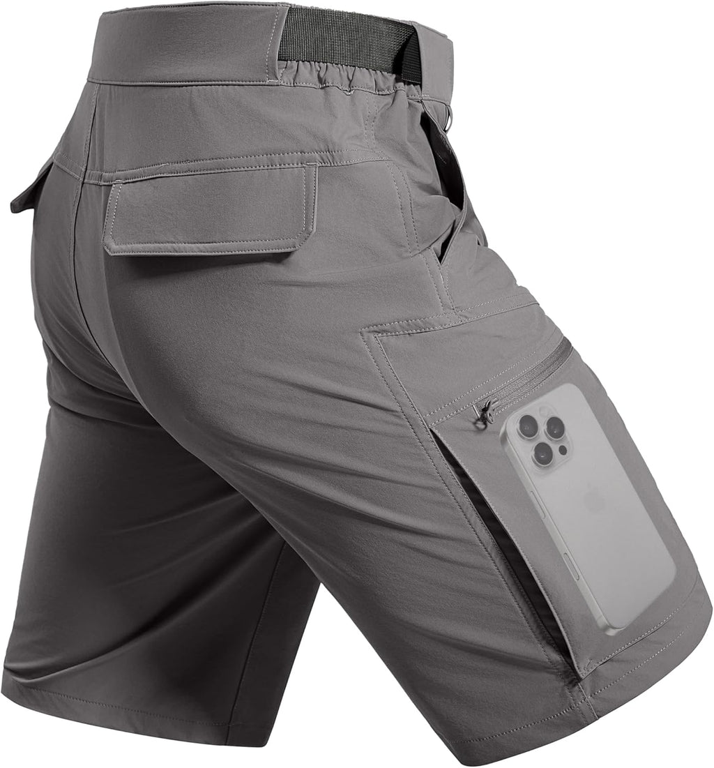 Men'S Cargo Hiking Shorts with Belt | Quick Dry, Lightweight, Durable, Waterproof, Multi Pockets, for Outdoor Tactical Work