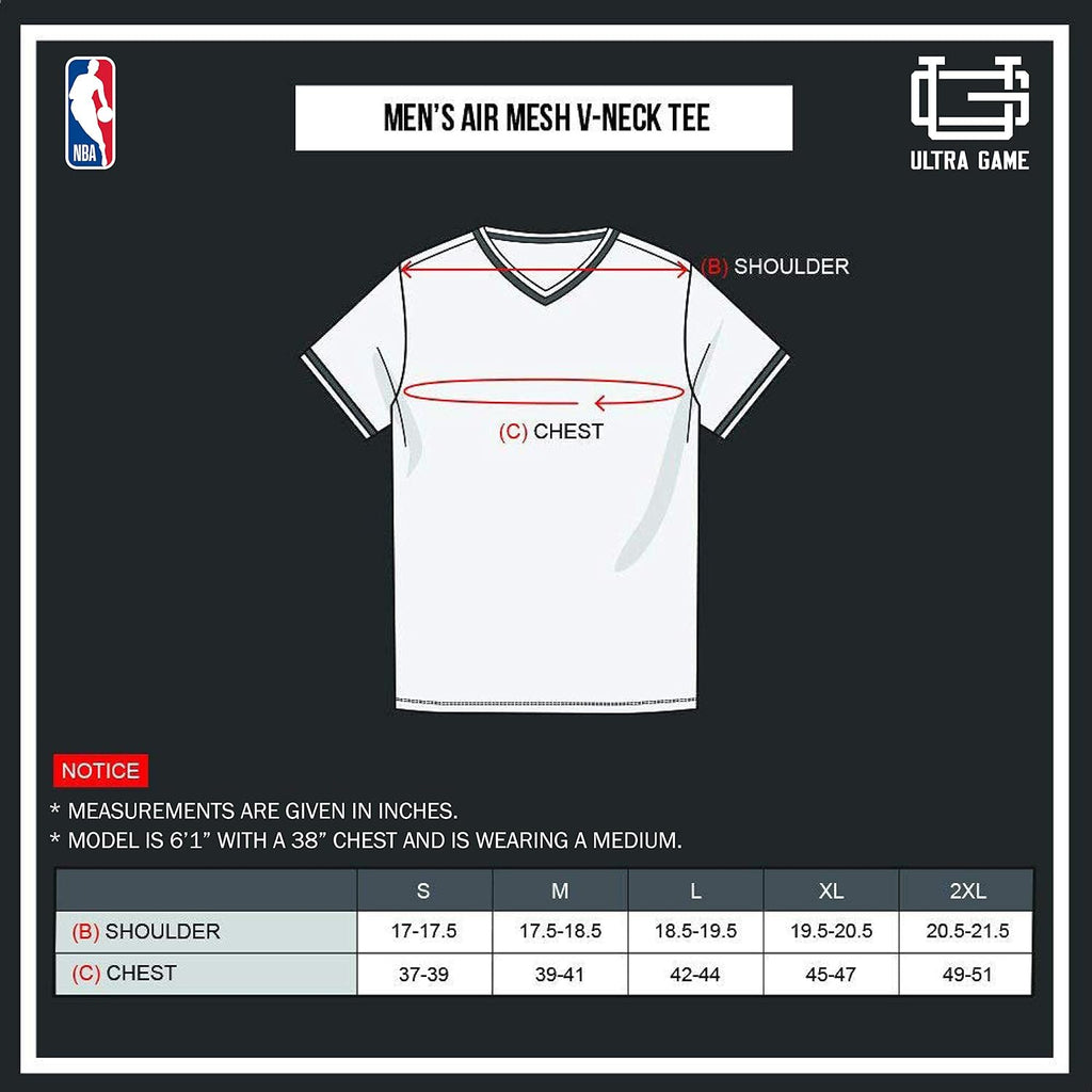 Men'S NBA Official Jersey V-Neck Mesh Short Sleeve Tee Shirt