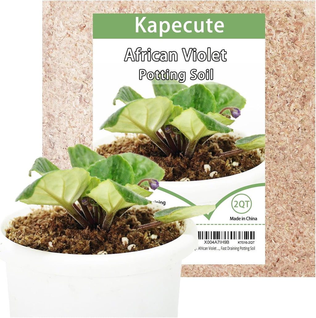 2QT African Violet Potting Soil, Professionally Formulated Weakly Acidic, High Humidity, Fast Draining Potting Soil