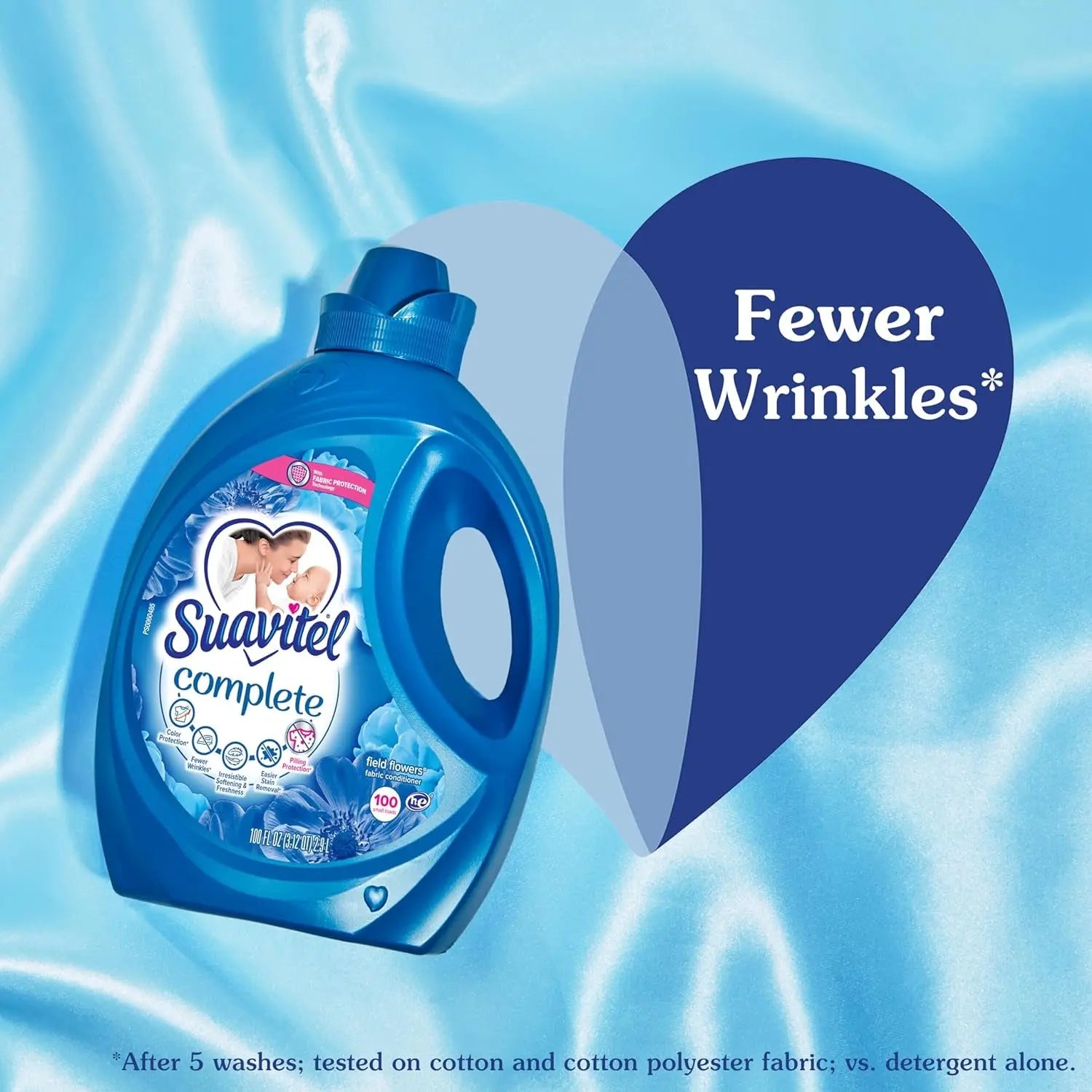 Complete Liquid Fabric Conditioner, Laundry Fabric Softener with Fabric Protection Technology, Field Flowers, 100 Oz, Enough Liquid for 100 Small Loads