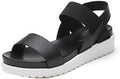 Women Shoes, Women'S Summer PU Sandals Peep Toe Low Shoes Roman Sandals Ladies Flip Flops Platform Shoes (US:9.5, Black)