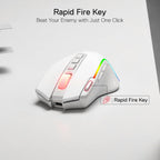 M612 Wireless RGB Optical Gaming Mouse 8000 DPI Remapping Keys | Cable-Free 0 Delay, Redefine Keybinding Macro, Vibing Backlight, Ergonomic Grip Body Comfort