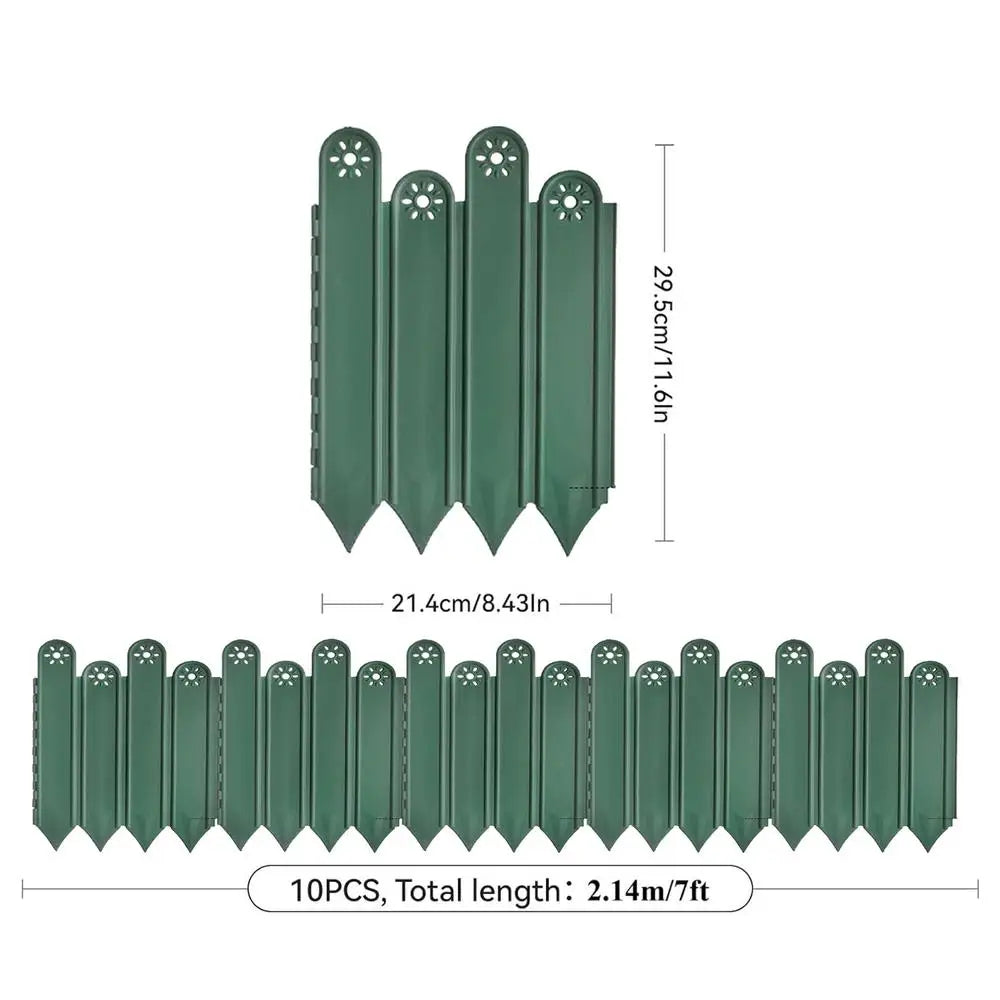 Garden Edging Border 10 Pack Flower Bed Edging Borders Decorative Garden Fencing Interlocking Animal Barrier Vegetable Palisade