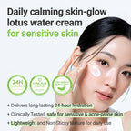 Calming Lotus Cream – Lightweight Hydrating & Soothing Moisturizer Face Cream for Sensitive Skin | 75% Lotus Water Extract & Niacinamide for Anti-Aging | Vegan Korean Skincare (2.03 Fl Oz)