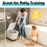 Travel Potty Seat for Toddler & Kid,  Portable Potty Seat with Storage Bag, Foldable Potty Seat for Toddler Travel, Non-Slip Potty Training Toilet Seat Cover with Splash Guard (Grey)