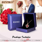 Heart Birthstone Pendant Necklace for Women 925 Sterling Silver Zirconia Necklaces Valentine'S Day Anniversary Birthday Mothers Day Jewelry Gifts for Her Mother Wife