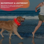 Led Dog Collar - Waterproof Lighted Doggie Collars for Night Rechargeable, High Visibility TPU Cuttable Lighted Pet Collar (Red)