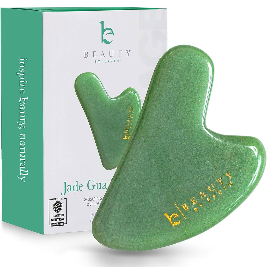 Jade Gua Sha Facial Tools - Face Sculpting & Massager Tool for Lymphatic Drainage & Jawline Sculpting, Guasha Tool for Face, Eye Depuffer Skin Care Tools