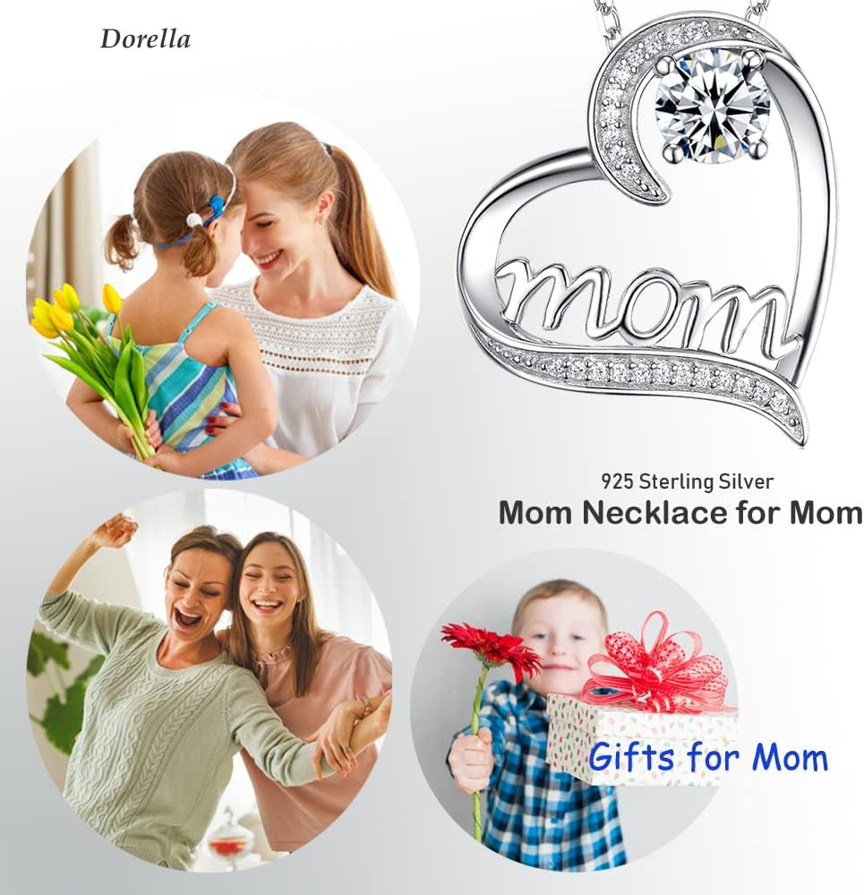Birthday Gifts for Women 925 Sterling Silver Mom Necklace August September Birthstones Necklace Peridot Blue Sapphire and More Stones Jewelry for Her Love Heart Pendant Necklace