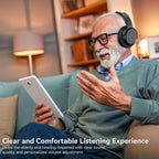 Wireless Headphones for TV, TV Headphones Wireless for Seniors with Easy Setup, Compatible with Most Tvs, Charging Base, 65H Playtime, Low Latency Audio, TV Headset, Ideal for Dad, Mom